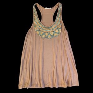 Brown beaded tank